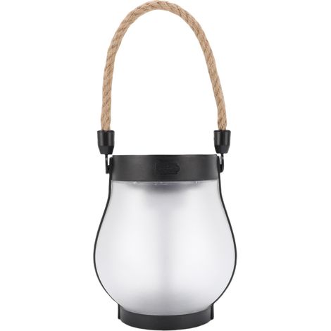Wasserdichte Solarlaterne für den Außenbereich mit Hanfseil, flackernder LED-Flamme (20 cm)