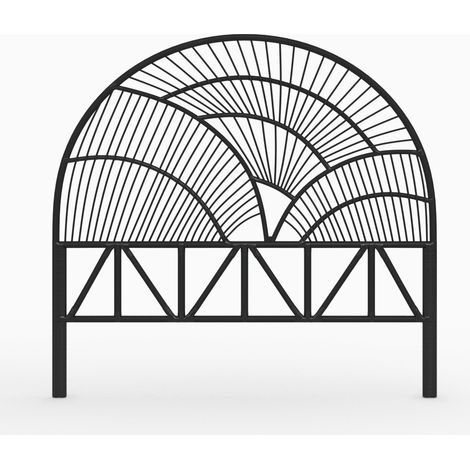 Cabecero de cama en ratán negro 160 cm - Séléné
