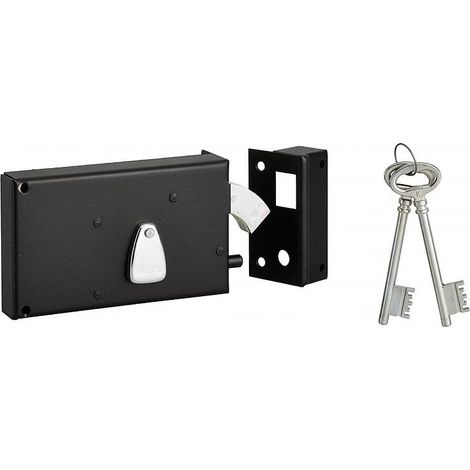 Horizontales Schloss Epoxid schwarz 4 Rillen 140x82 mm THIRARD mit Haken - Rechts - 000118