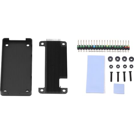Boîtier dissipateur thermique en alliage d'aluminium pour Raspberry Pi Zero, refroidissement passif avec connecteurs à broches. (1/5)