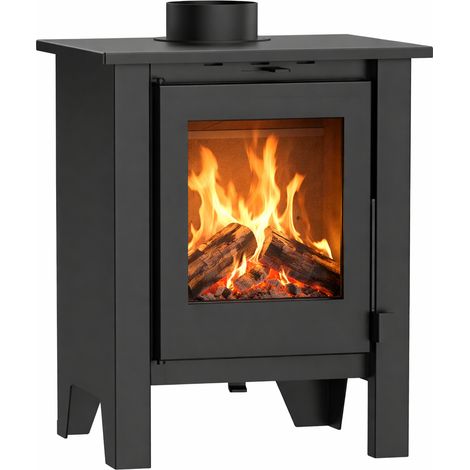 NEMAXX® H8 Stufa a Legna Ventilata Tipo Camino Nera 7,6 kW per 50–90 m² – Ventilatore Aria Calda Tangenziale 2 Livelli – Aria Primaria/Secondaria – Classe Energetica A 76 % – Ø 150 mm
