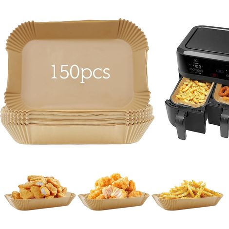 Caissettes En Papier Pour Friteuse À Air - 22 x 14 x 4 5 Cm - Compatible Micro-ondes Et Moules À Gâteaux - Lot De 150 Pièces (1/5)