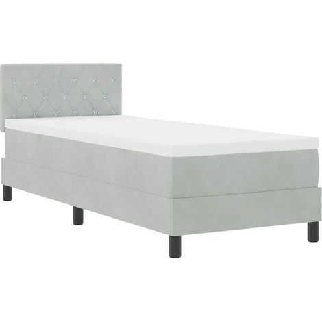Matelas à ressorts LED avec matelas en velours gris clair, 80 x 200 cm (1/5)