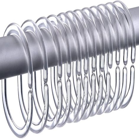 Anneaux Pour Rideau De Douche - Transparent - 30 Pièces - Compatible Avec Tiges Standard (1/5)