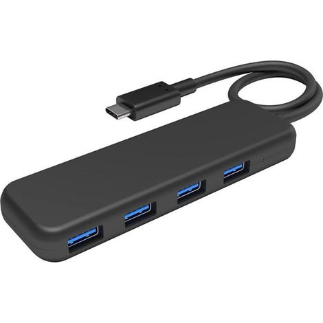 Hub & Adaptateur USB,fiche USB-C,4 Ports USB 3.0 (Format Slim,élargit Les Options de Connexion sur Couleur:Noir (1/5)