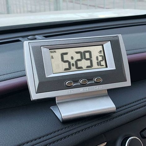 Voiture électronique Horloge de Bureau Mini Horloge électronique Petit Réveil Chronomètre Examen Sport Horloge, Voitures Tableau de Bord Intérieur Affichage de l'heure (1/4)