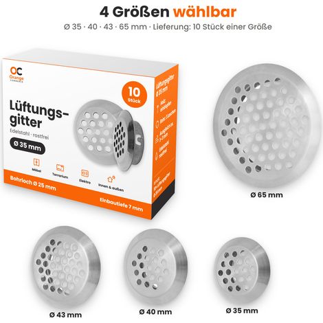 10 Stück Edelstahl Lüftungsgitter Terrarium (1/5)
