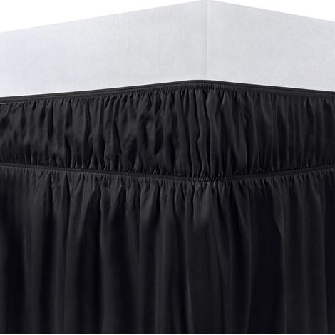 Gonna da letto elasticizzata in microfibra con volant in pizzo, per letto matrimoniale/queen size, con cinghie regolabili, elegante look decorativo. (1/5)
