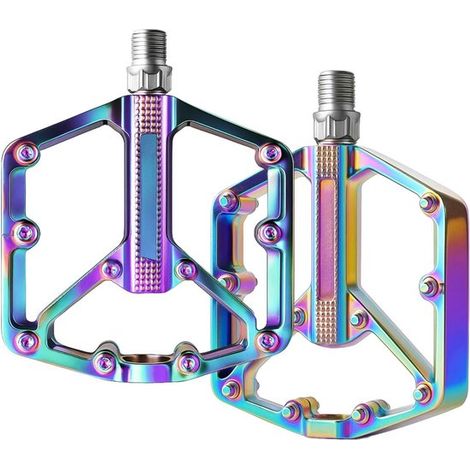 Pedales universales de colores para bicicleta de montaña de 9/16 pulgadas con plataforma antideslizante. (1/5)