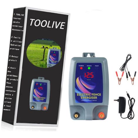 Kit de clôture électrique, Clôture électrique pour bétail, animaux, électrificateur de clôture, haute puissance, 3 modes d'alimentation pour élevage de volailles- (1/5)