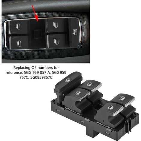 Interrupteur principal pour lève-vitres électriques (compatible avec Volkswagen Golf, Tiguan, Passat) 5G0959857E (1/5)