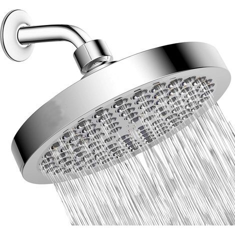 Hochdruck-Duschkopf 15 cm, verchromt, Kugelgelenk, verstellbarer Winkel – ideal für private und gewerbliche Badezimmer, für Privatpersonen und Installateure. (1/4)