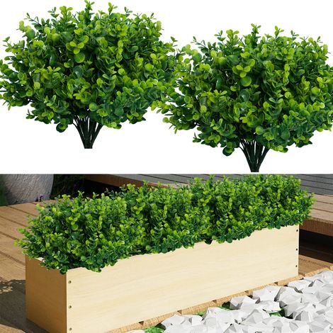 Lot de 12 plantes artificielles, résistantes aux UV, imitation gazon de buis, pour jardins, patios, cours, mariages et usage intérieur et extérieur (1/5)