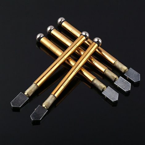 Outils de coupe de verre 5pcs, coupe-verre professionnel avec poignee en metal pour couper du verre epais et des carreaux.,de (1/4)