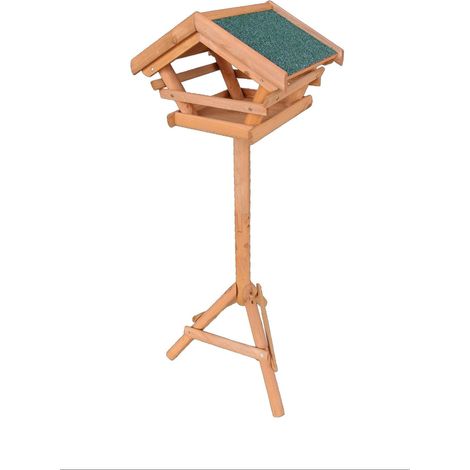 Mangeoire à oiseaux indépendante jardin hauteur 103 x 37 x 28 cm pour observation facile en bois naturel