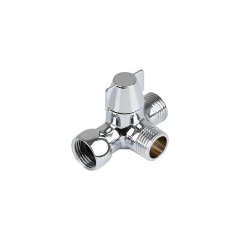 Deviatore doccia a tre vie, interruttore di collegamento doccia, valvola di bypass, distributore d'acqua doccia, accessori per il bagno, 1/2" - Crezuo