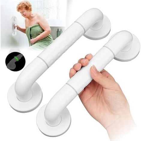 2 Pieces Anti-Slip Grab Bar Balance Grab Bar Handle 30 cm Safety Bathroom Grab Bar with Luminous Circles Bath Grab Bar Shower Handle for Elderly.