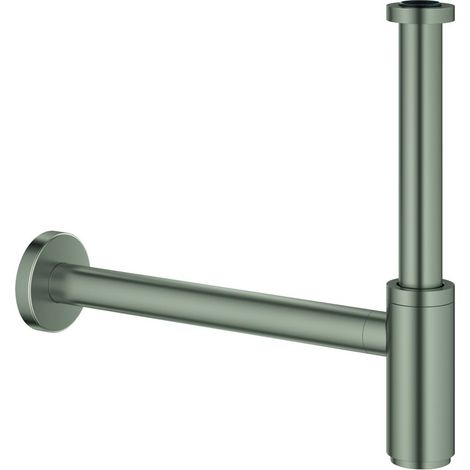 Grohe Geruchsverschluss für Waschtische 1 1/4", Messing, große Schubrosette, Satin Steel, 28912MS0 (1/3)