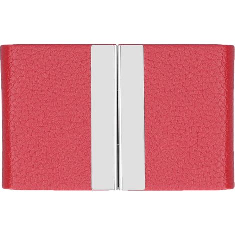 Porte-cartes de visite grande capacité pour hommes, boîtier double ouverture rouge 400, étui à cartes de poche professionnel. (1/5)