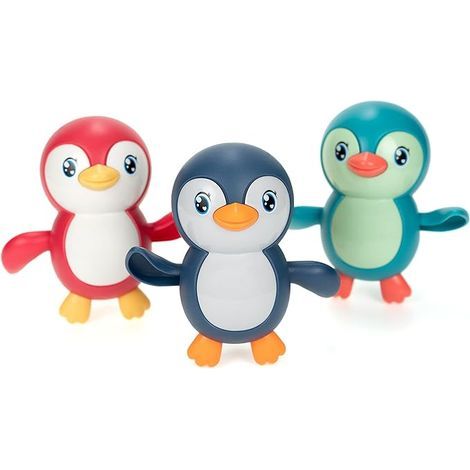 Jouets de bain Pingouins nageant sur le dos à remonter pour enfants de 18 mois et plus (3 pièces) (1/5)