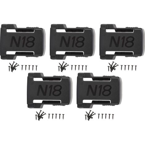 Lot de 5 supports ABS robustes pour batterie lithium standard, noir, adapté aux modèles 48 11 1815, 48 11 1850, 48 11 1820 (1/5)