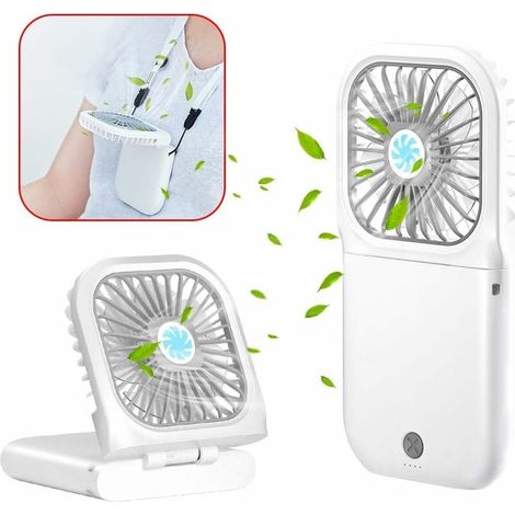 Mise à niveau du ventilateur portable, petit ventilateur personnel avec ventilateur portable rechargeable à 3 vitesses, mini ventilateur extérieur USB puissant, petit ventilateur de bureau silencieux (1/4)