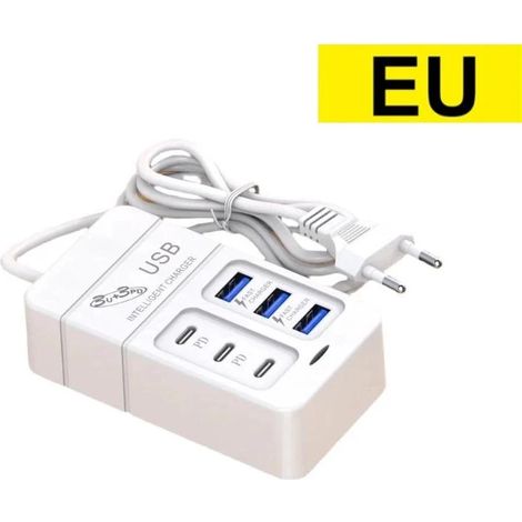 Chargeur rapide PD Type C 35 W, chargeur multiport USB, chargeur mural rapide, adaptateur hub USB pour téléphone portable, prise UE/US, USB Type C-l (1/5)