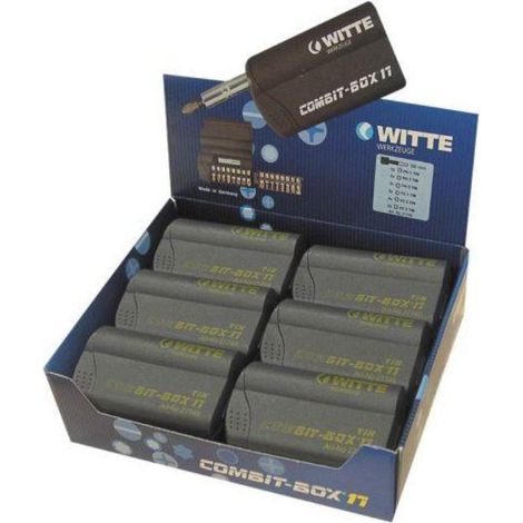 WITTE CAJA DE PUNTAS DE ATORNILLAR COMBIT-BOX 17 GRANEL COMPOSICION TiN [PH1 (x2) + PH2 (x4) + PH3 (x2) + PZ1 (x2) + PZ2 (x4) + PZ3 (x2)]