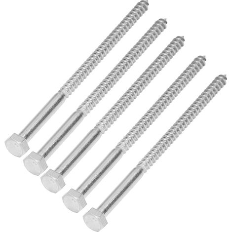 Vis à bois autoforeuses DIN571 inox A2-70 filetage partiel hexagonal M8x150 mm lot de 25 (1/5)