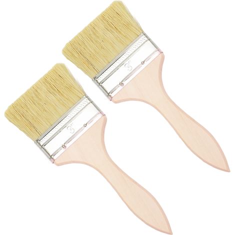 2 Pinceau, Poils épaisses, Manche bois, Angulaire, Pour mur et clôture (1/5)