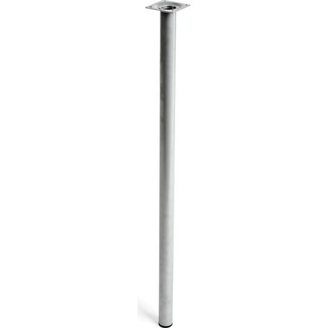 Pata de acero cilíndrica con una altura de 700 mm y acabada en cromo mate líquido. Dimensiones: 30x30x700 mm -
