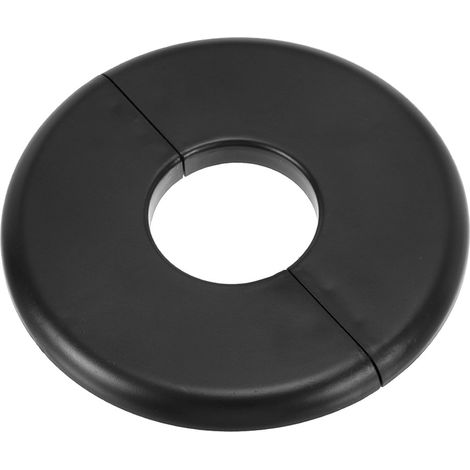 Plaque d'Écussons Auto-Adhésive Ronde en ABS 1.36"/34.5mm, Couverture Murale pour Tuyau d'Eau, Cache Mitigeur Douche Boucles Rosace Robinet Chauffage Plomberie Mural, Noir (1/5)