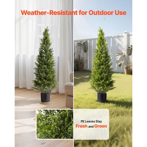 Arbre Topiaire Artificiel Cèdre Lot de 2 Faux Pin 1219 mm Plante (1/5)