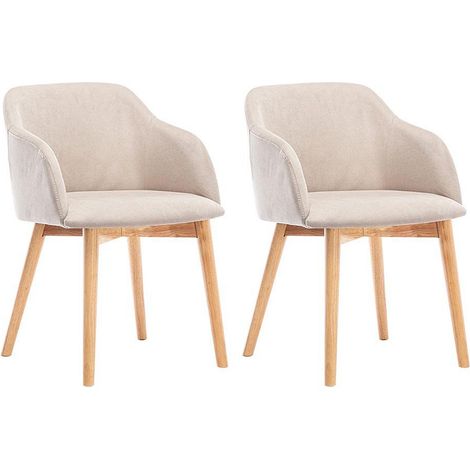 Sedia Tessuto e Hevea Beige - Lotto di 2 - JELISA