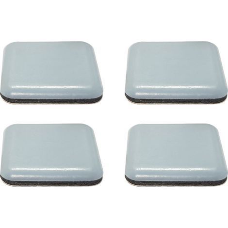 Lot de 4 patins glisseurs autocollants 16 x 16 mm – Téflon (PTFE) pour protection sol – Réduit les frottements meubles (1/5)