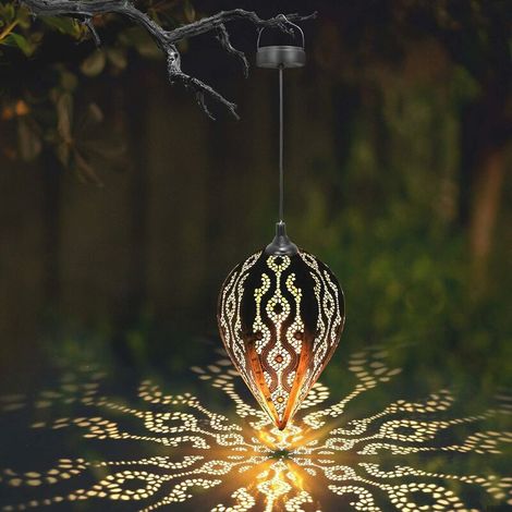 Lanterne Solaire Extérieure Jardin LED Jardin Suspendu Lumière IP44 Étanche Solaire Lampe Suspendue Lanterne Solaire en Métal pour Jardin Porche Patio Pelouse Partie (1/5)