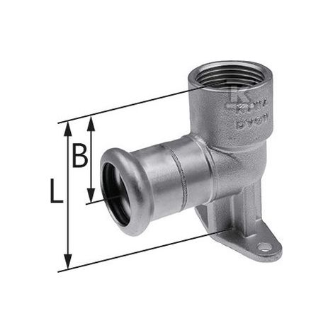 VSH XPress Acero inoxidable Codo de pared 90° largo i/i 18xRp1/2" Tipo R2737, 6192001