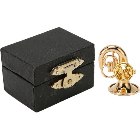 Cor miniature doré, magnifique et raffiné, protégé contre la rouille. Broche musicale miniature pour mélomane, idéale pour les festivals de musique. (1/5)