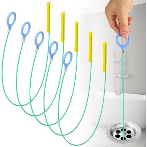 Furet Deboucheur Canalisation 130cm, 5Pcs Métal Brosse de Débouchage de Canalisation, Brosse de Nettoyage de Drain D'égout, Flexible Brosse pour Tuyaux, Deboucheur Evier pour Evier (1/5)