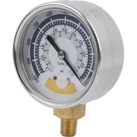 Vacuum Gauge Accurate Pressure Gauge for Vacuum Pump - 1/8in NPT Connector, Measuring 0-14psi, Stainless Steel Construction - for Home Measurement and Water Gauge Applications (1/5)