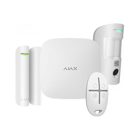 Ajax StarterKit Cam HDR (8EU) ASP Kit Allarme Professionale Wireless 2G Bianco GPRS/Ethernet – Cod. 156253.381.WH1