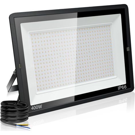 Spot LED extérieur 400 W, étanche IP66, projecteur 6000 K pour maison, garage, cour, terrasse, champ (1/5)