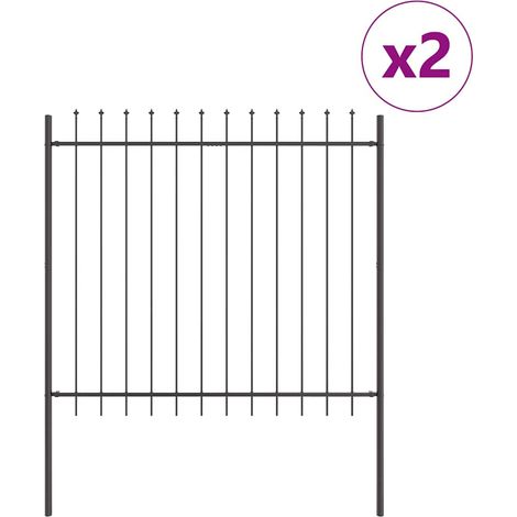 Maison Exclusive - Gartenzaun 2 pcs Grau 3,4 x 1,5 m Pulverbeschi
