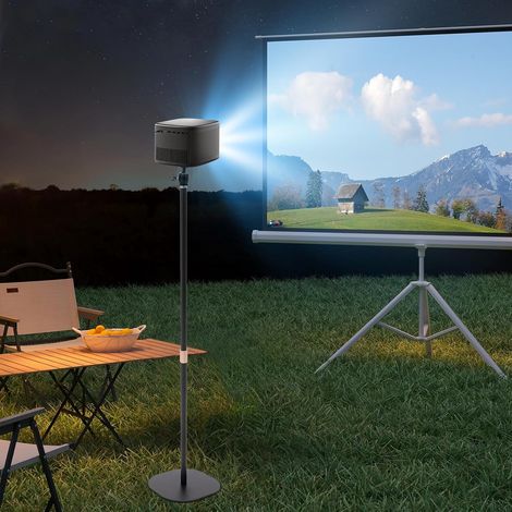 Beamerhalterung Höhe 65-120 cm, 360° Dreh- und 90° Neigefunktion, kompatibel mit 1/4-Zoll-Schrauben, versteckter Beamer-Beistelltisch, Mini-Beamer-Beistelltisch, Traglast 3 kg