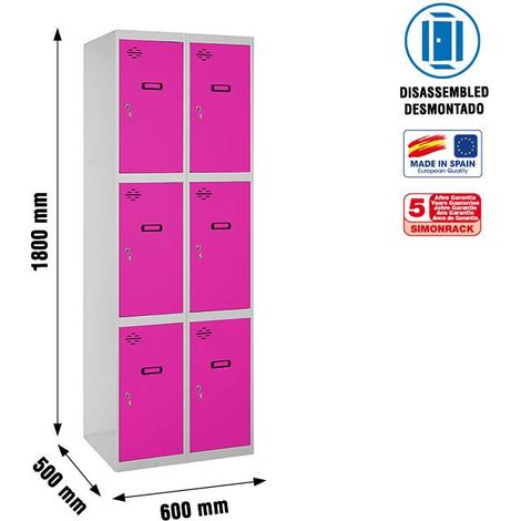 Simonlocker Simonlocker Prof Dism Schließfach Schrank Grau Rosa 180x60x50