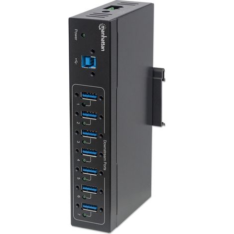 Hub USB 3.2 Gen 1 (3.1 Gen 1) Nero con 7 porte, compatibile Manhattan Manhattan 164405, velocit� fino a 5000 Mbit/s (1/5)