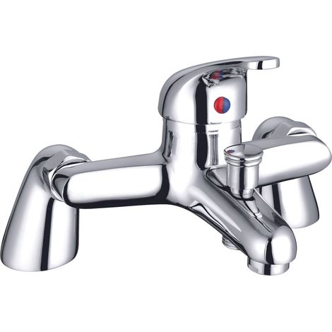 Standard Deck Mounted Single Lever Bath Shower Mixer Tap - Chrome