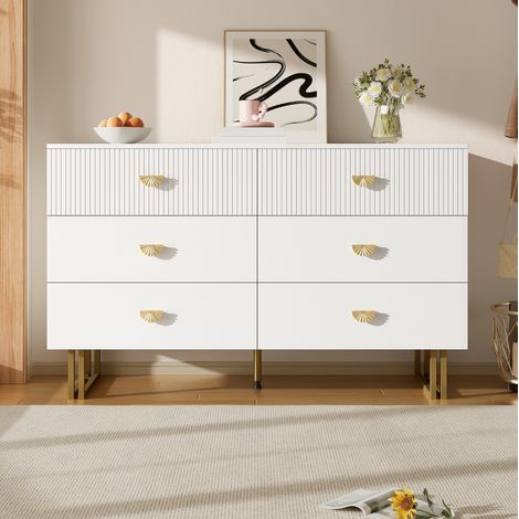 Möbel Sideboard Aufbewahrung 120 cm mit 6 Schubladen OKMYHOME (1/5)