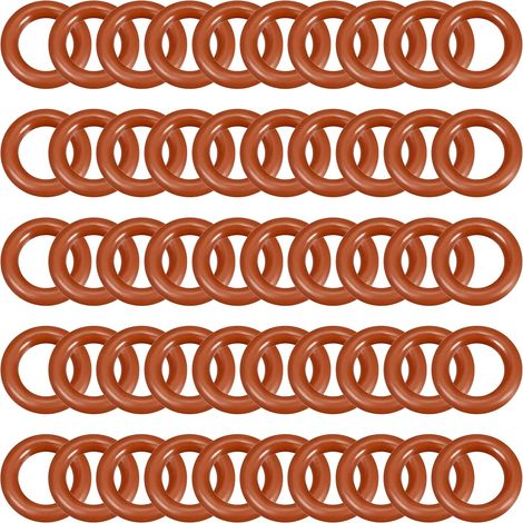 50 Pièces Joints Toriques en Silicone 10 x 6 x 2 mm Rouge Pour Plomberie Robinet Tuyau (1/5)