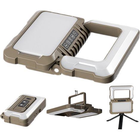 Lampe De Travail Portable - Lampe Rechargeable USB 5 Modes 1000 LM Pliable Réglable Lumières de Camping Extérieur Pour Extérieur Magasin Construction Mécanicien Nuit Camion Garage Réparation (1/5)